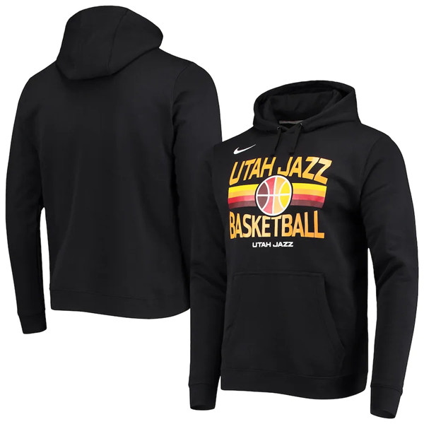 Men's Utah Jazz 2021 Black City Edition Story Club Pullover Hoodie